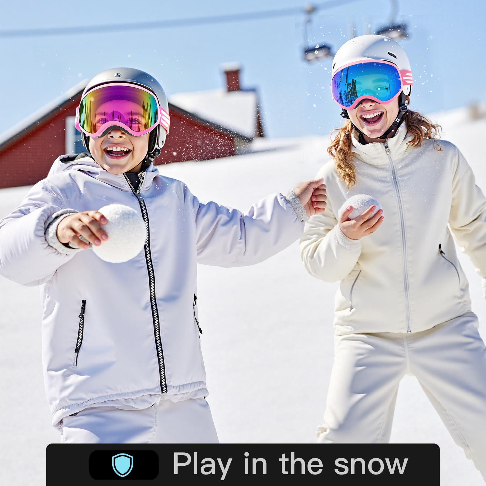 Lunettes de ski pour enfants, adolescents, garçons et filles de 5 à 14 ans