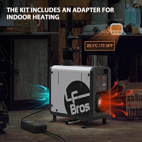 Miniatura 4 de LF Bros Calentador diésel de 110V/12/24V 5KW, calentador de espacio de estacionamiento diésel todo en uno con diseño elegante para espacios