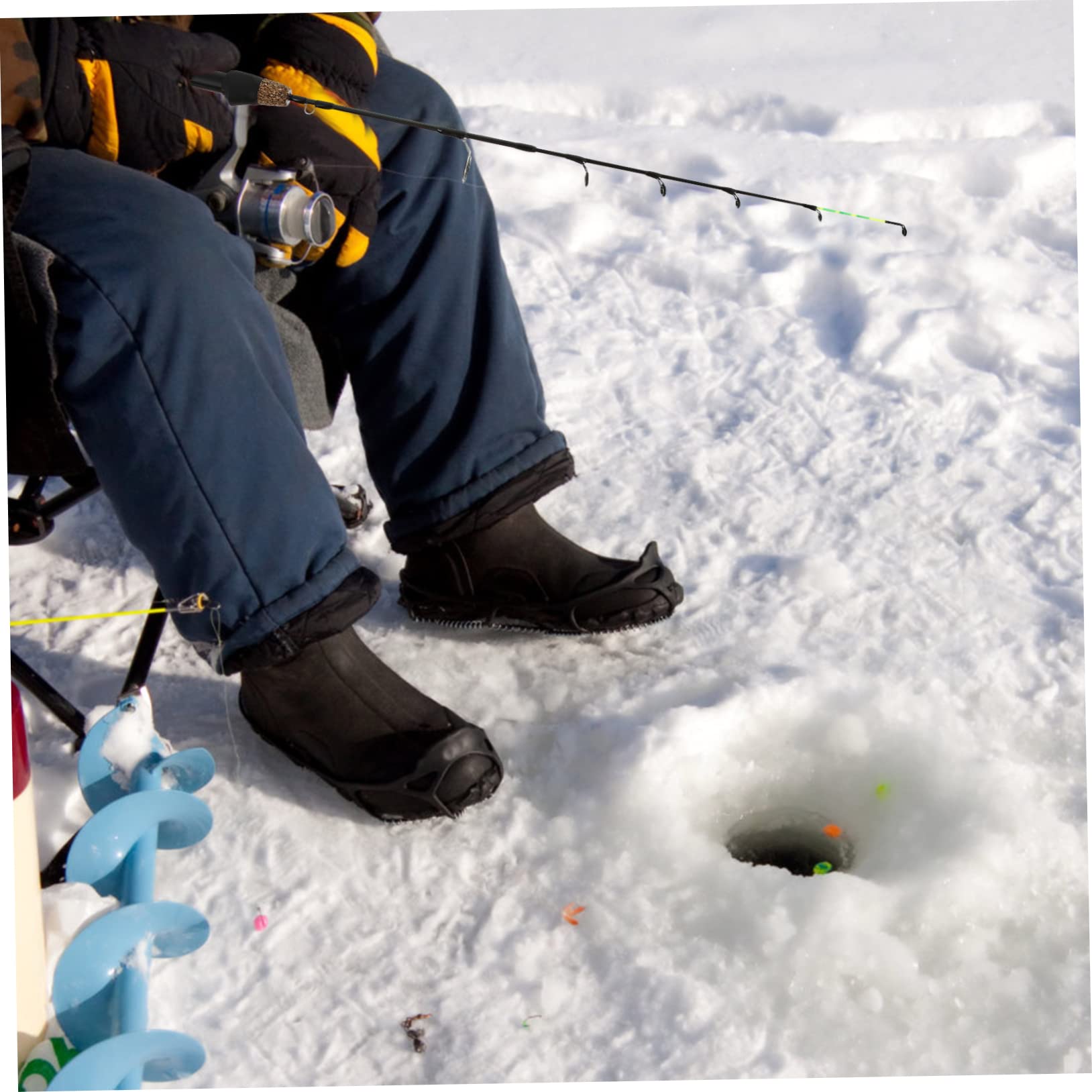 POPETPOP Caña De Pescar Ergonómica De 3 Piezas para Hielo Señuelo De Carbono De Postes Ligera Y Resistente para La Pesca De Camarones.