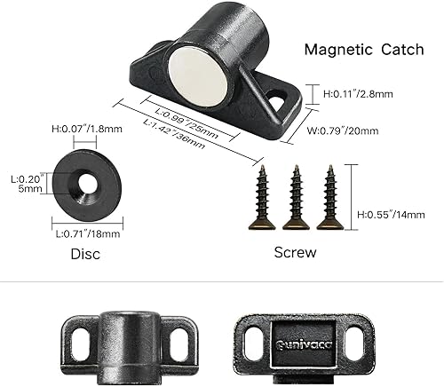 Miniatura 2 de Cierre magnético para puerta, paquete de 4 cierres magnéticos para gabinete, imanes de neodimio para puerta de gabinete, metal pistola
