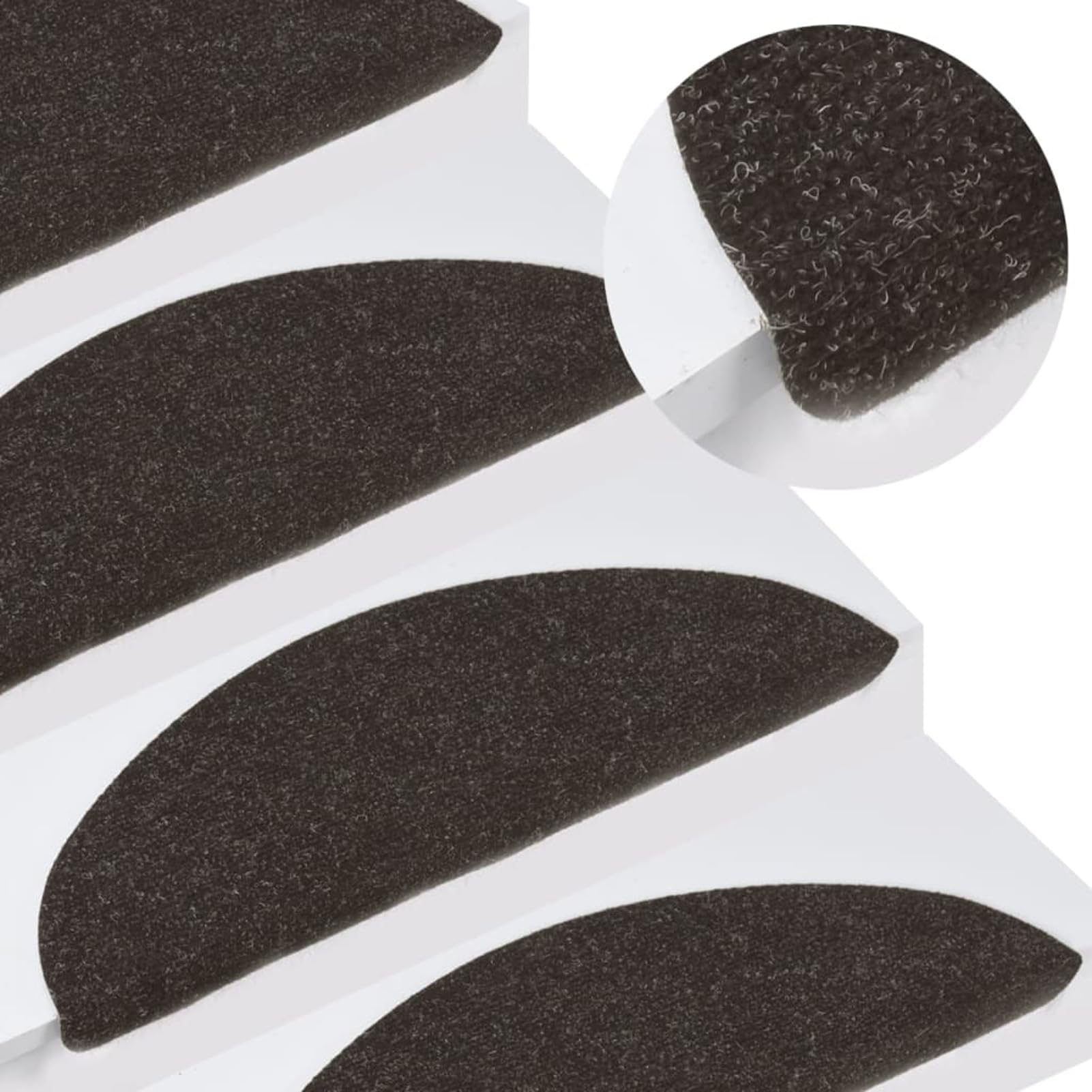 Tidyard Tapis d'escalier Auto-adhésifs 10 pcs Noir 65x22,5x3,5 cm, Tapis Escalier Tapis de Sécurité pour Sol Protection, Aînés et Animaux