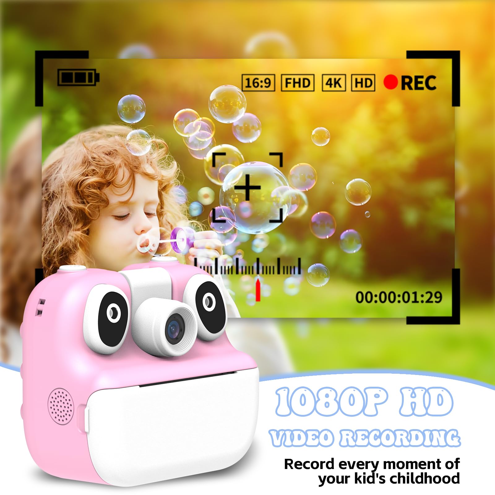 Kids Printing Camera,Kids Instant Camera , 1080P Instant Print Camera, 2.4 Inch Screen Children Digital Camera With 32GB Card, Toddler Camera Portable Toys For 3 4 5 6 7 8 9 10 - View #11
