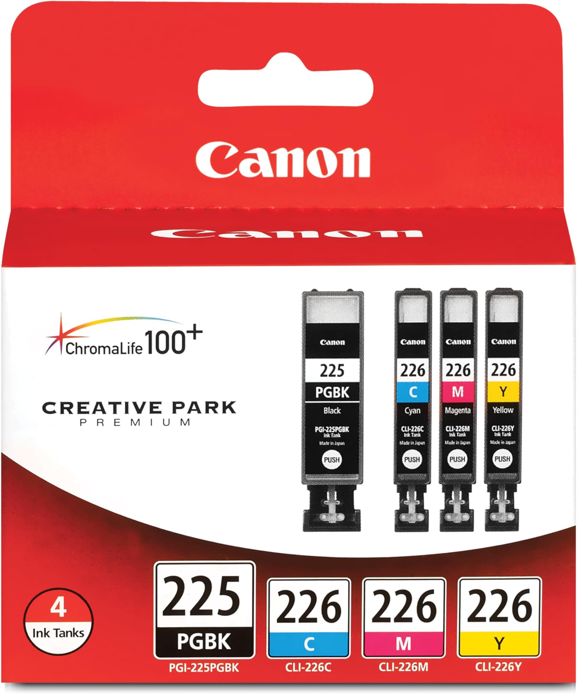 Canon PGI225/CLI226 Genuine Color Multi Pack, Compatible with iP4820, MG5220, MG5120, MG6120, MG8120, MX882, iX6520, iP4920, MG5320, MG6220, MG8220, and MX892 Printers