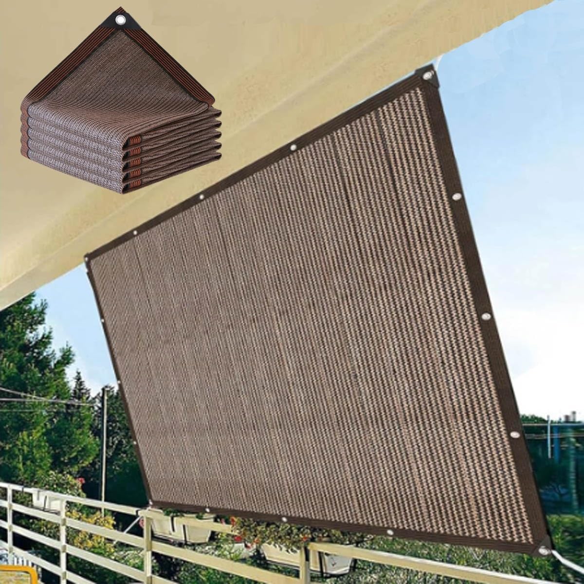 Voile d'ombrage marron respirant pour pergola et jardin serein