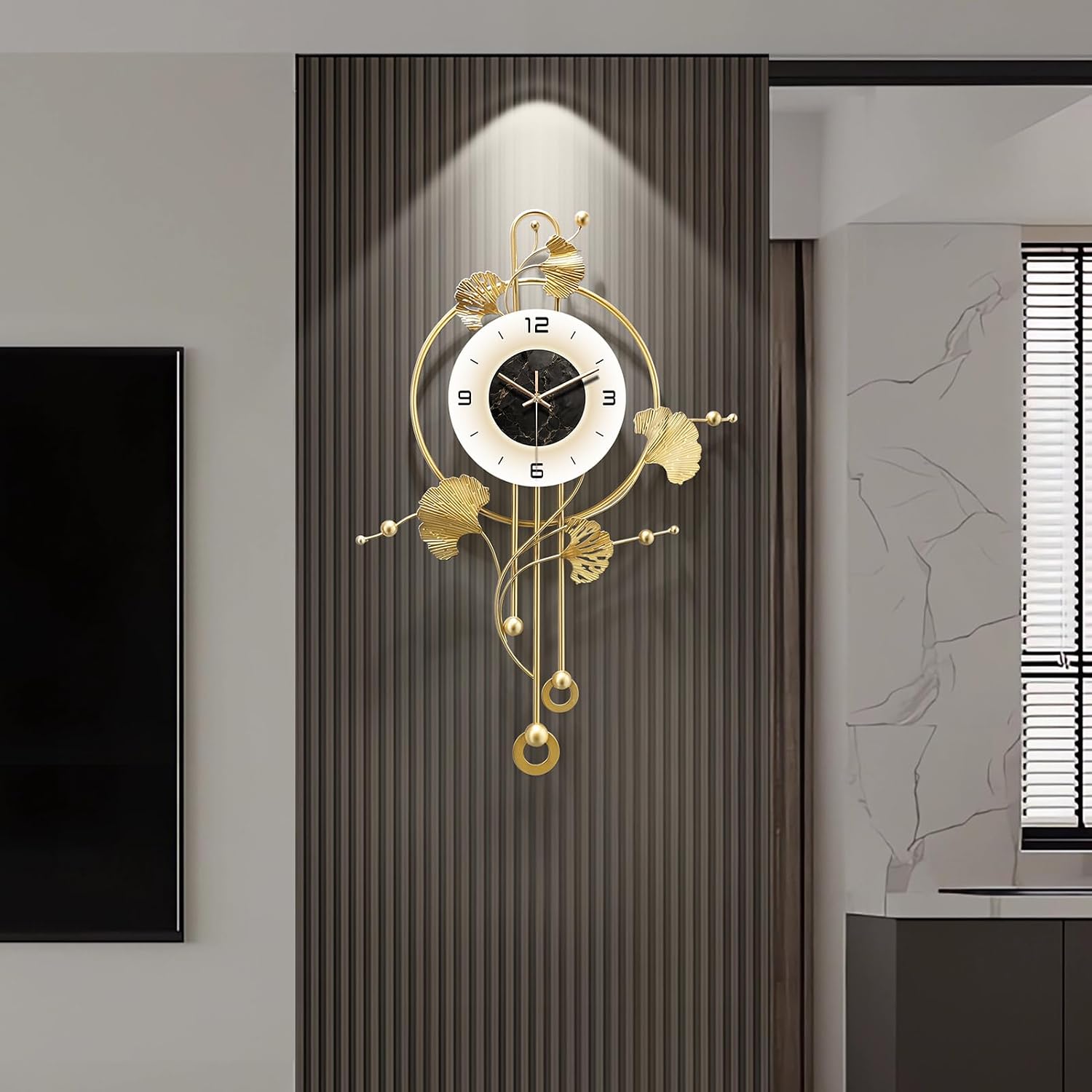Wall Clock, Large Modern Wall Clock for Living Room Decor 20 X 31.5 Inches，Unique Office Clocks Battery Operated，Oversized Modern Wall Art for Bedroom,Farmhouse,Office Wall Decor
