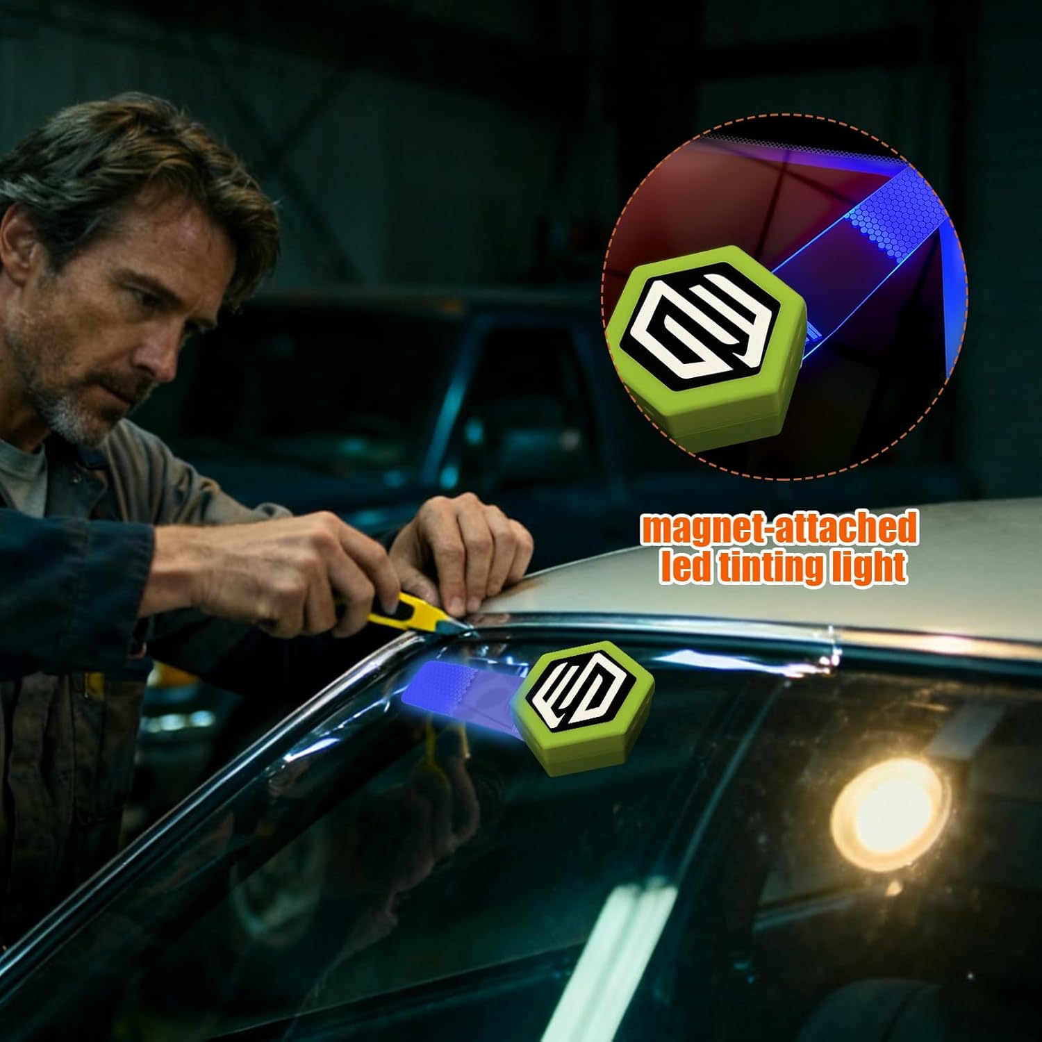 LED Tinting Light – Magnetic Applicator Tool for Automotive Window Film Installation, Precision Lighting with Perfect Use for Car PPF, Paint Protection Film, Detailing, Automotive Workshop Projects