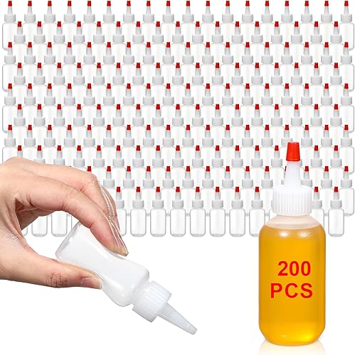 Miniatura 8 de Mifoci 100 botellas de escritor exprimibles con tapa roja, botella exprimible de Caperucita Roja, botella redonda Boston, adecuada para aderezos,