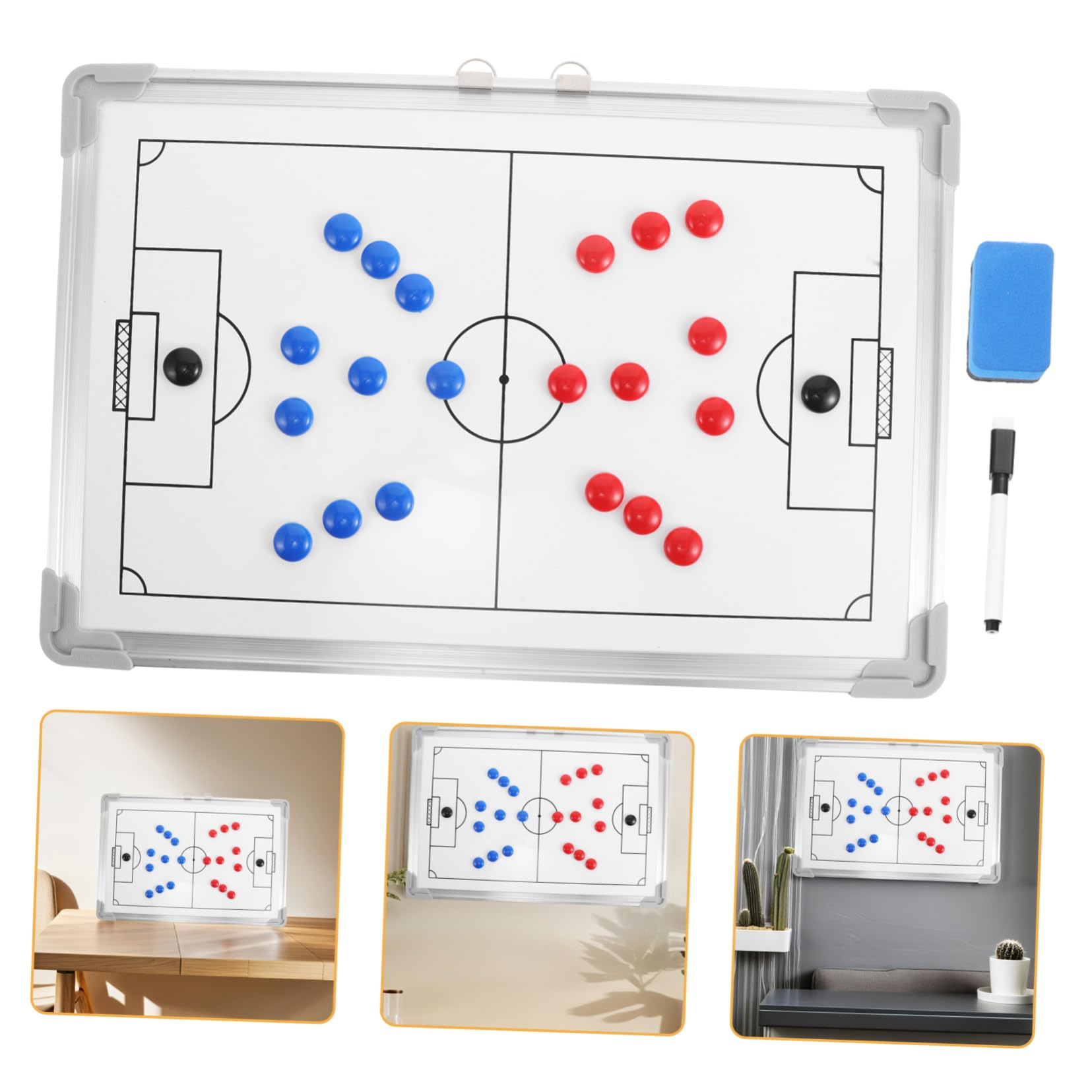 TOYANDONA Lavagna Tattica da Calcio Magnetica in Lega di Alluminio Cornice, per Allenatori e Insegnamento Strategico,