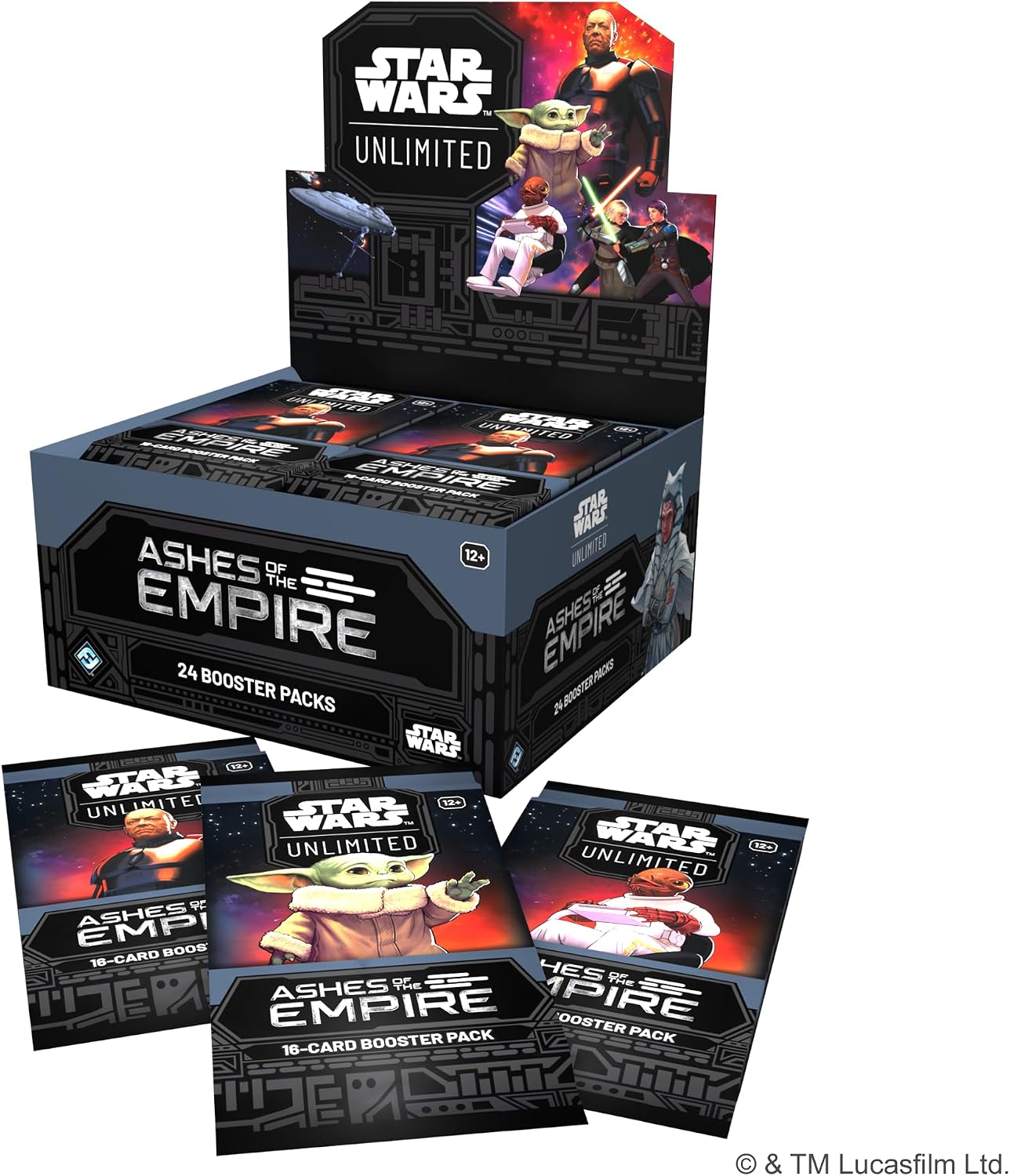 Star Wars: Unlimited TCG Ashes of the Empire Booster Display | 24 Booster Packs Trading Card Game Expansion Featuring Battle of Endor Characters, Ages 12+, 2+ Players, 20 Minute Playtime