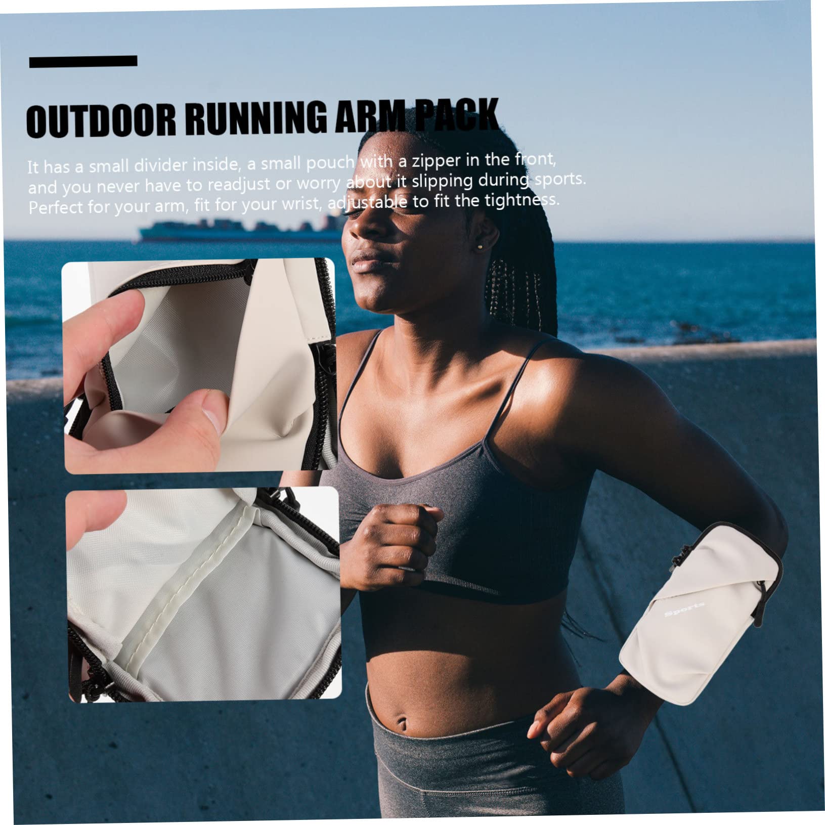jojofuny 3pezzi Bracciale Per Smartphone Con Cerniera Per Sport All Aperto Borsa Da Braccio Leggera e Resistente Per Running Fitness e Attività Outdoor