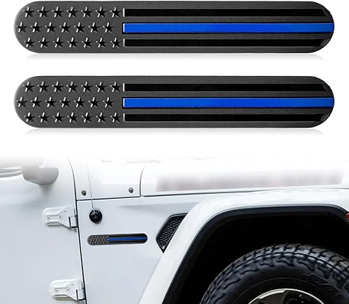 2 emblemas de guardabarros de metal de Estados Unidos con bandera de Estados Unidos 3D, calcomanías patrióticas de metal negro para automóvil, SUV,