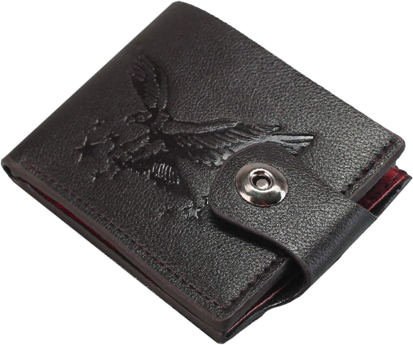 Dark Brown Men’s Wallet | Eagle Hawk Falcon Purse Bifold with 3 Compartments