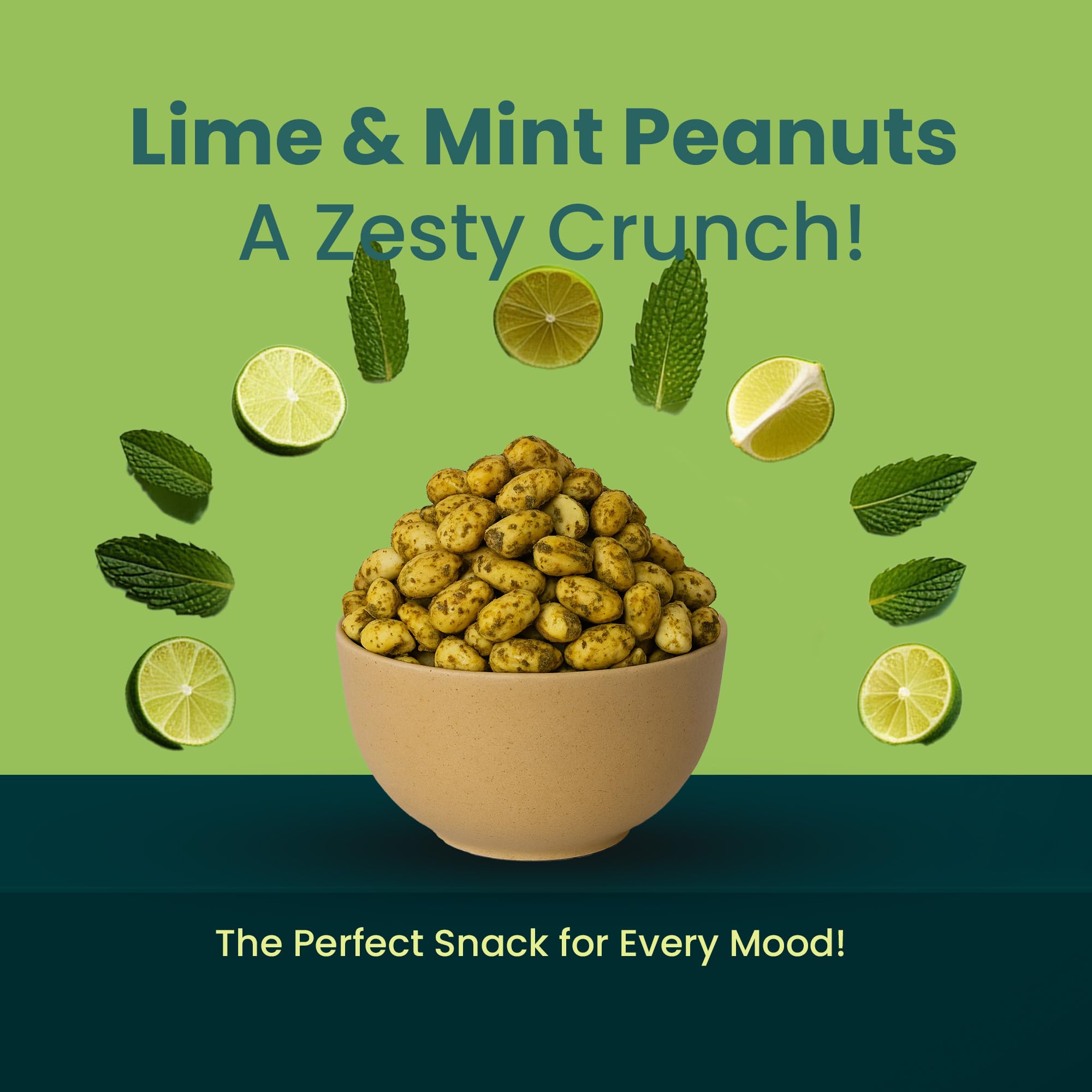 NUTNACK | Lime And Mint Peanuts | Zero Added Oil Extra Crunch Peanut Snack With Tangy Lime And Refreshing Mint Flavour | Travel Friendly Ready To Eat Snack | 45g 3