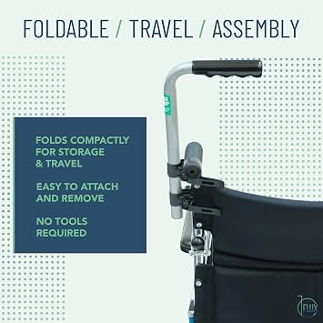 FLUX Troy Technologies - Wheelchair Handle & Backrest Extensions - Adds Up to 8 & Improves Steering for Caregivers - Durable, Adjustable Design - No Tools Needed -Universal Compatibility -Made in USA