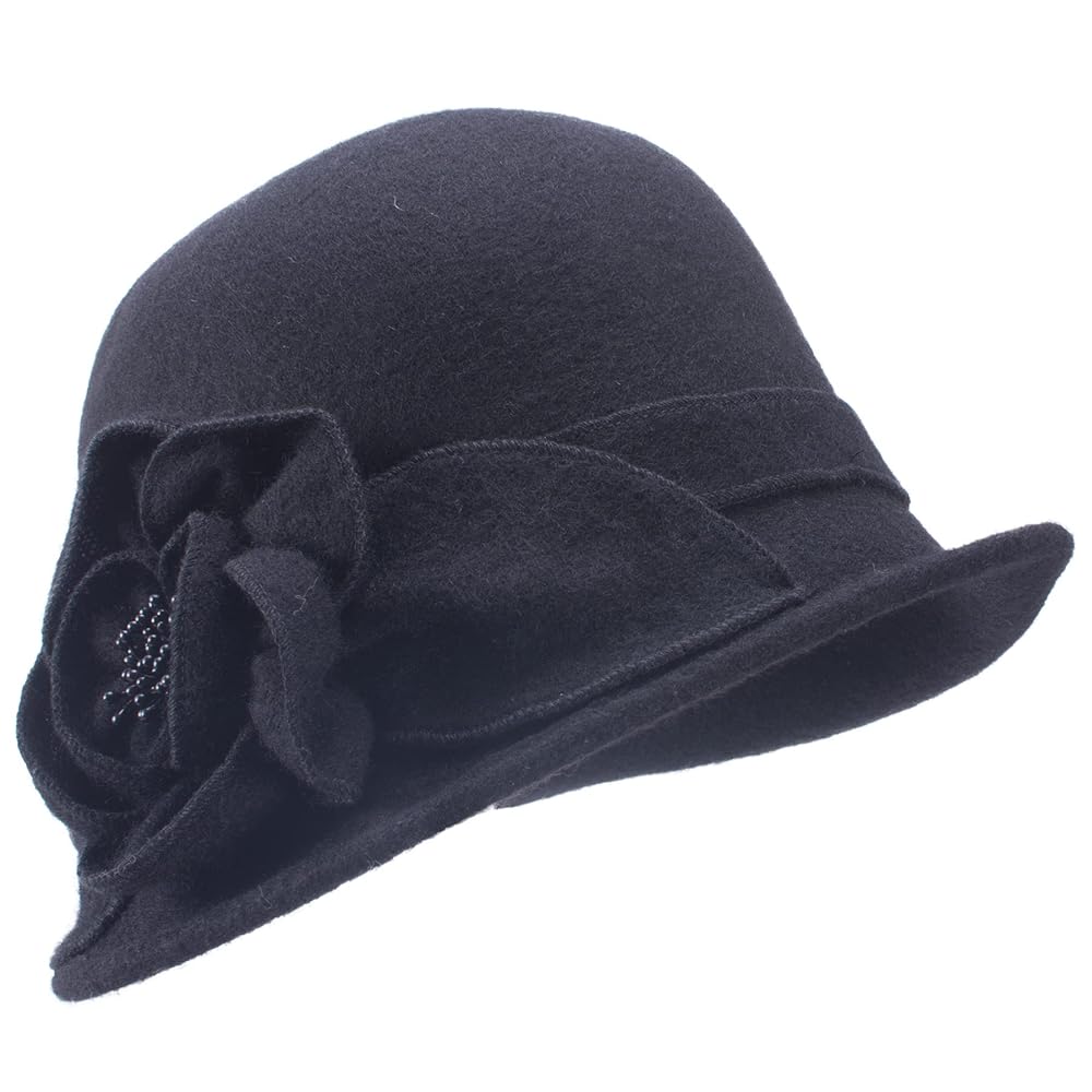 帽子 KISHIDAMIKI wool cloche hat Kim- wool felt cloche hat in beige, with belt – Bronteshop