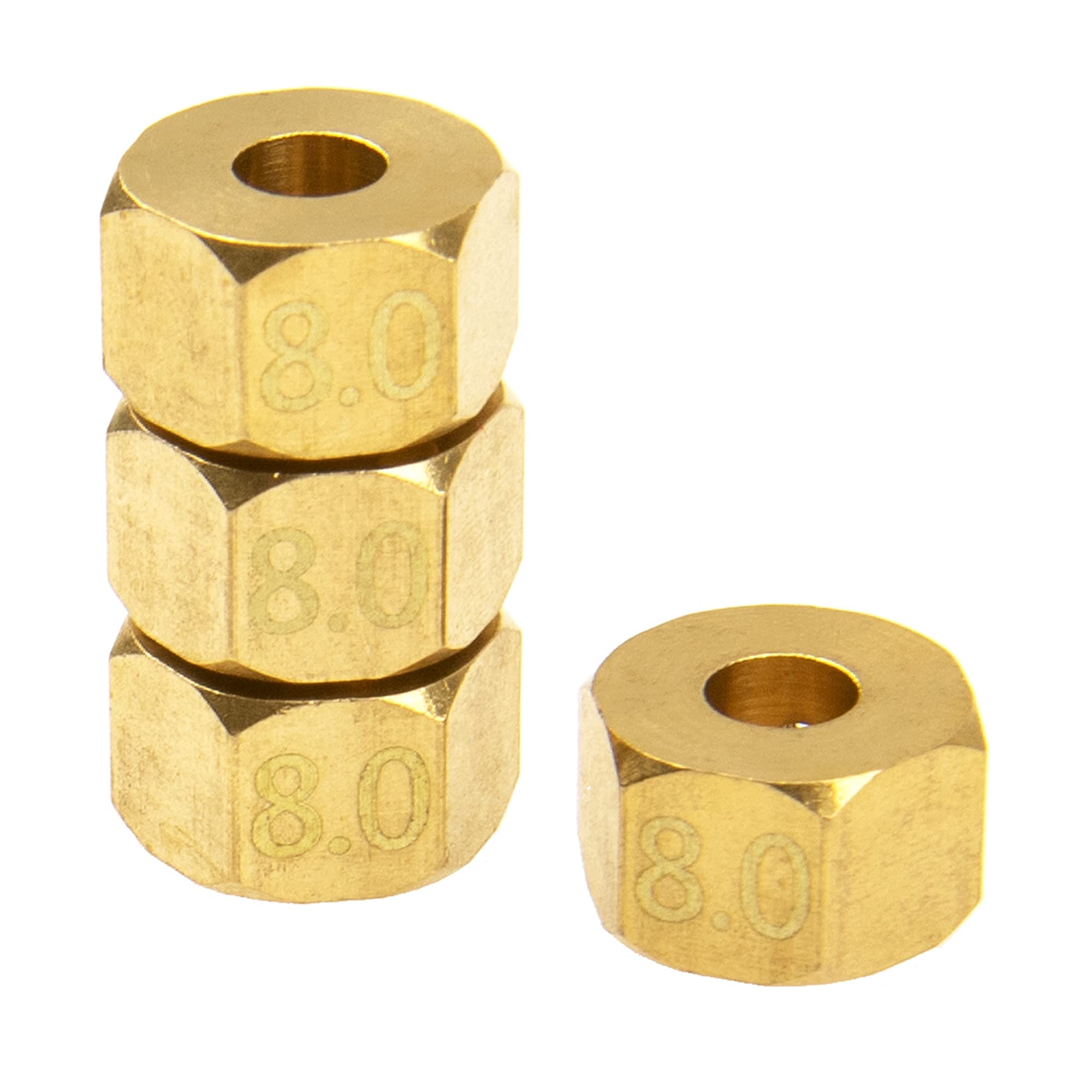Messing 12 mm Radantrieb Sechskant Nabenadapter mit Pins Gegengewicht für Axial SCX10 90046 Tamiya CC01 D90 Redcat Gen7 1/10 RC Crawler Car (Dicke:8mm)