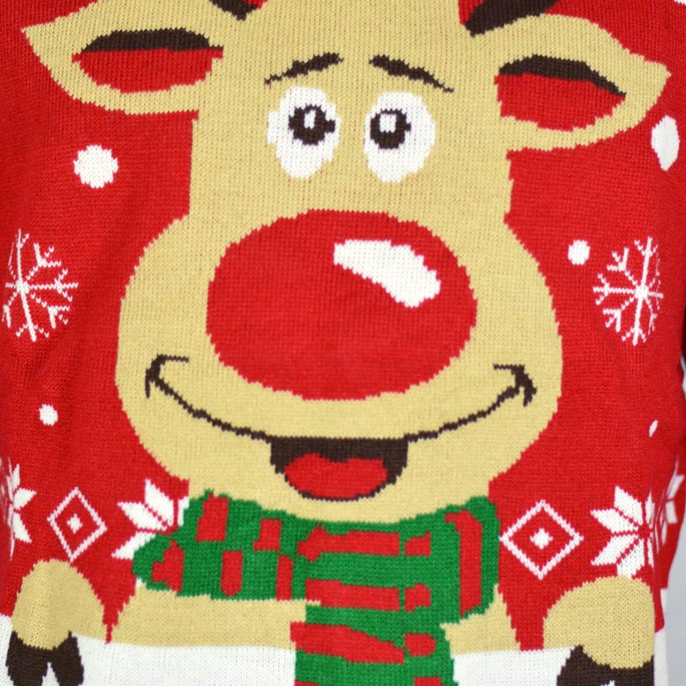 Pull de Noël pour Femme, Homme et Enfant Renne avec Écharpe