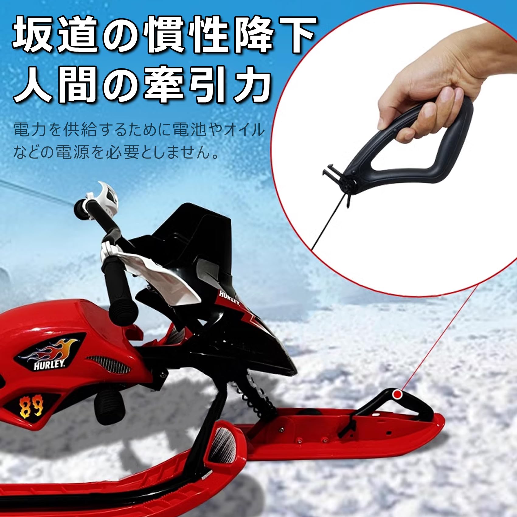ワカサギ　スノーモービル　ソリ　雪遊び　運搬 ワカサギ スノーモービル ソリ 雪遊び 運搬