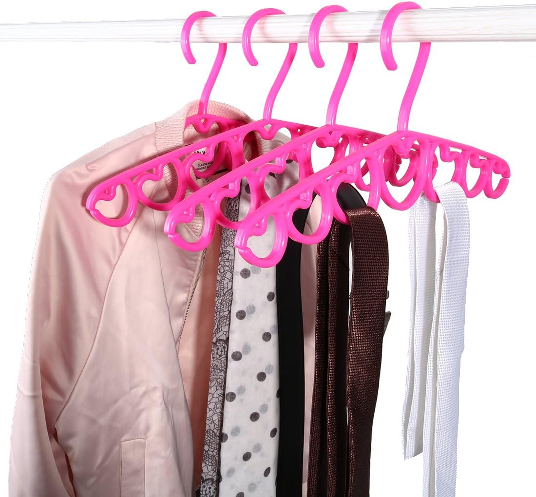Plastic Scarves Tie Belt Hanger Hook Hanging 7 Holders for Closet Storage 10pcs Fuchsia (id: 260 6cc 2f9 100 403