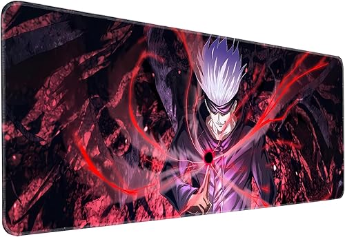 Alfombrilla de mouse de anime Jujutsu XL para juegos, alfombrilla de mouse de goma japonesa Kaiseb grande, impermeable, 31.5 x 11.8 pulgadas