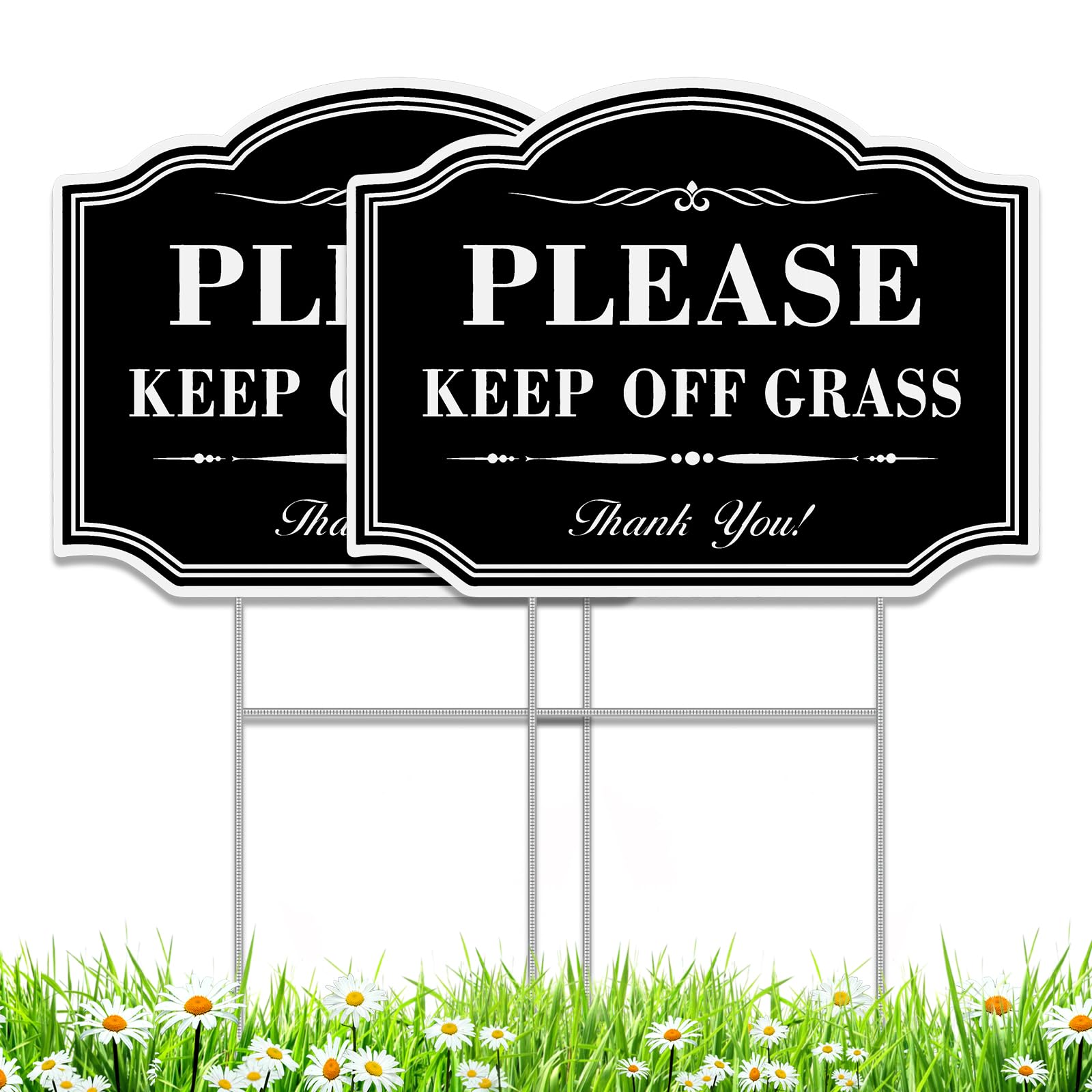 2 PC Keep Off Grass Sign, Keep Dogs Off Sign for Lawn, Stay Off Grass Signs