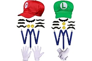 Super Bros Mario Luigi Hat Costume for Unisex Adults Kids