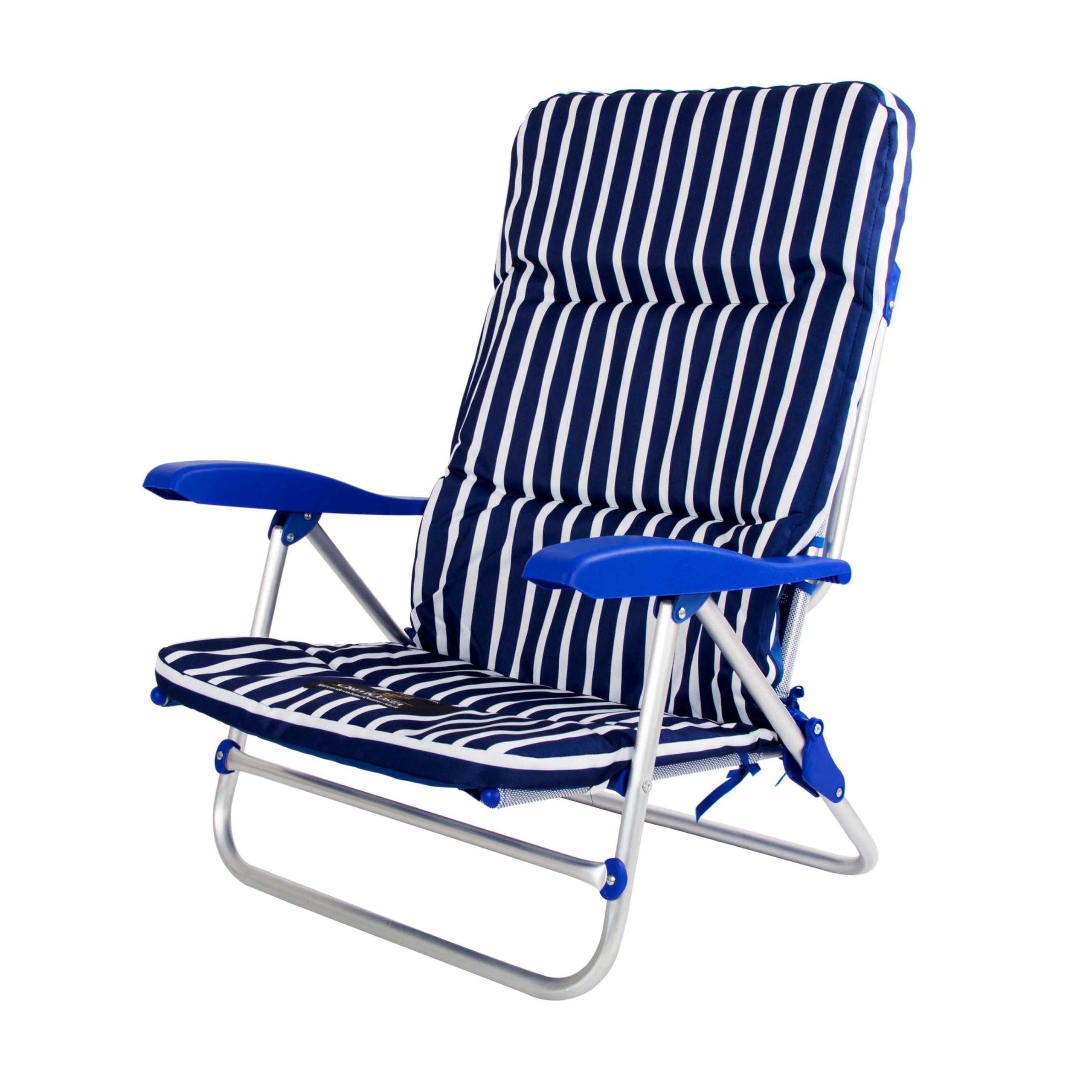 CREVICOSTA QUALITY MARK MARCAS DE CALIDAD - Clima 2108 with cover cushion - Padded folding beach chair with armrests and 9 positions.