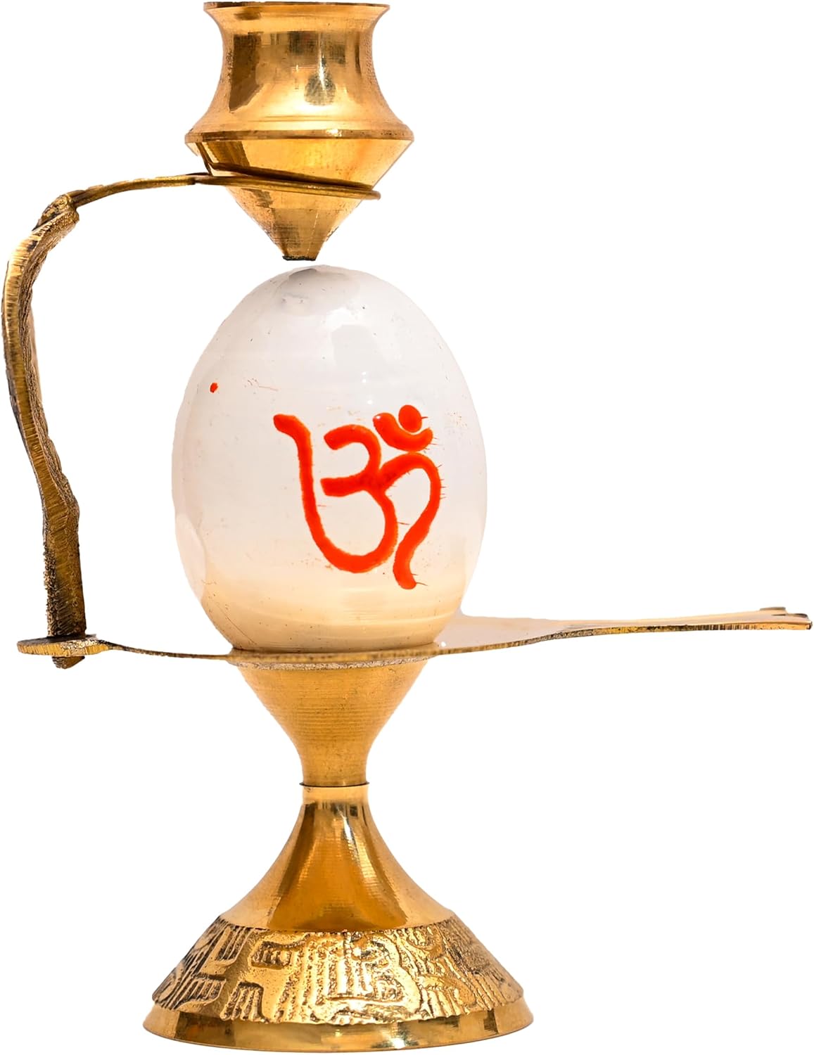 Shivling Idol Brass Jal Abhishek Stand Sculpture White