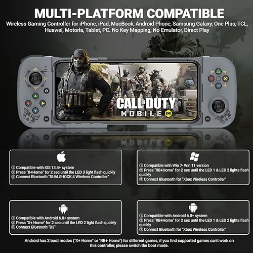 Miniatura 2 de arVin Mando móvil para juegos para iPhone iOS Android PC, Joystick inalámbrico para iPhone 14131211, iPad, MacBook, Samsung Galaxy S22S21S20, TCL,