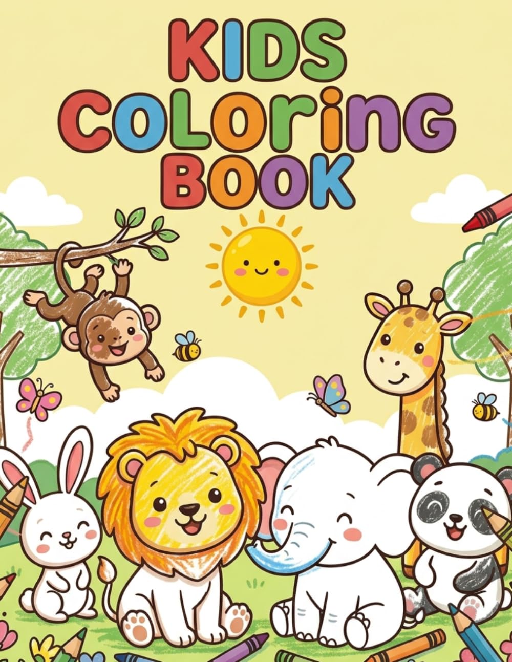 Animal Kingdom: A Fun Coloring Book for Kids Aged 3 to 6: Fun and Easy Animal Coloring for Kids Ages 3–6