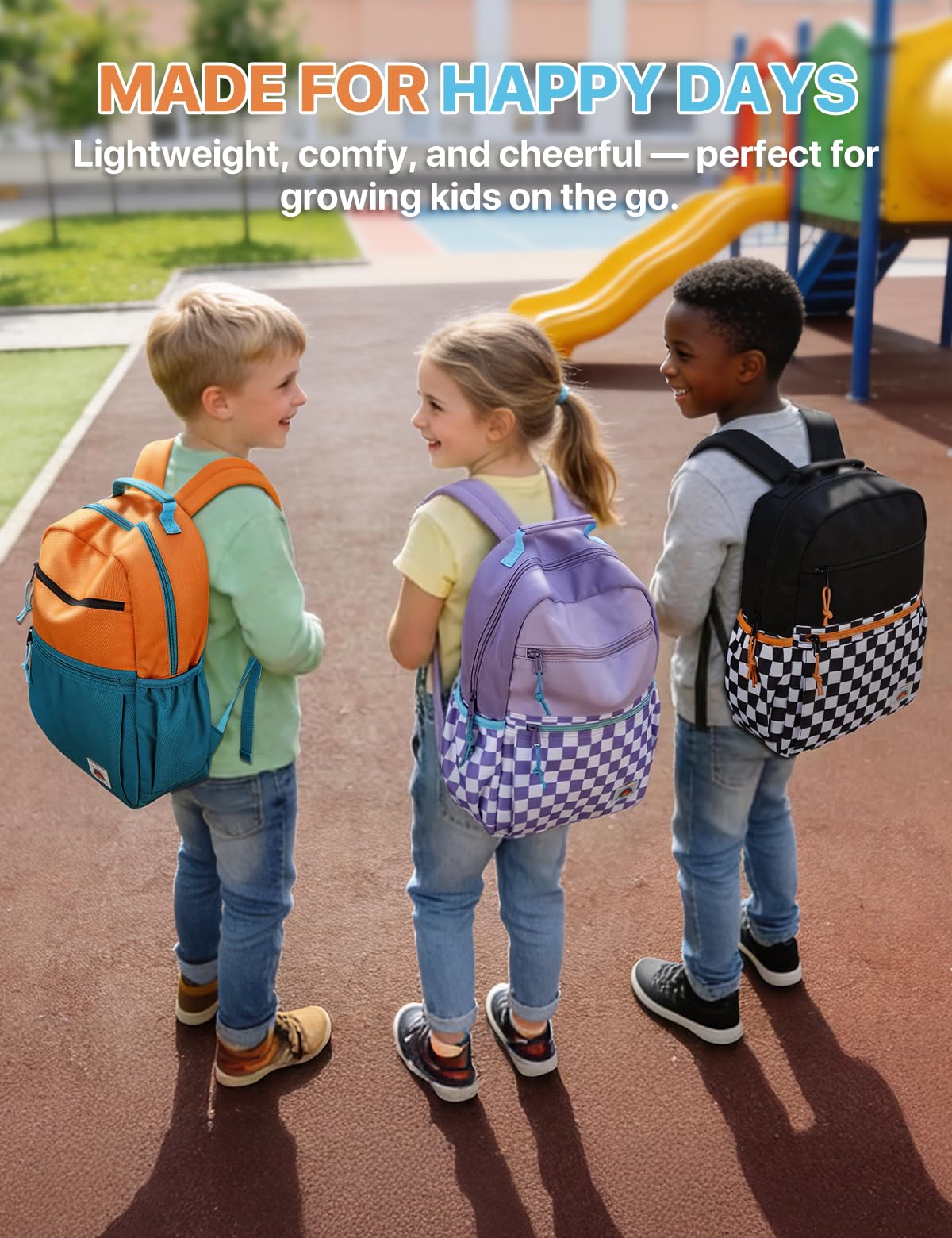 VASCHY Cartable Fille Garçon Primaire, Léger Sac à Dos Enfant 4 à 7 Ans pour Dossier A4 Multi-poches Résistant à l'Eau Bloc de Couleurs Sac d'École pour Scolaire Maternelle Voyage Vert Orange