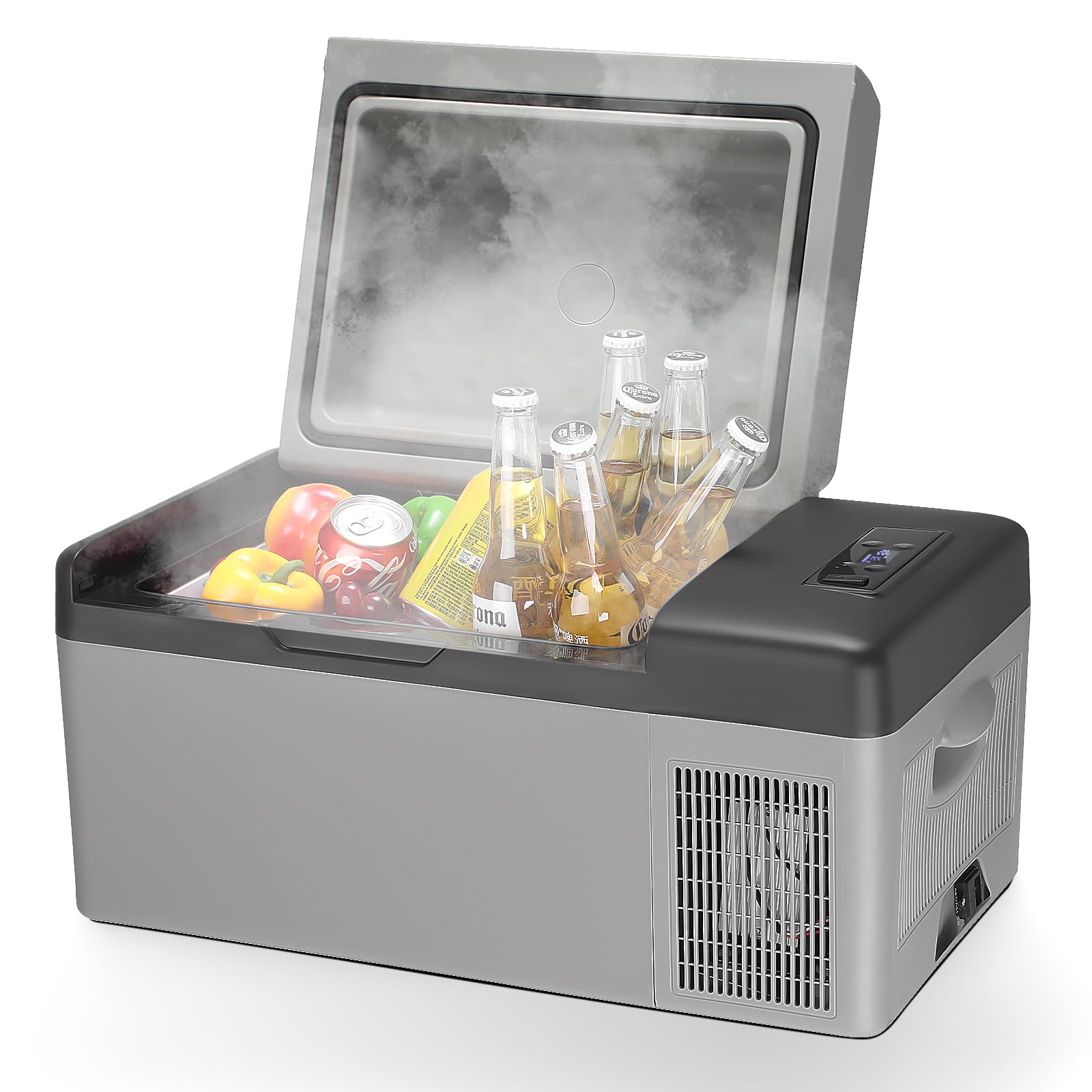 20L Kompressor Kühlbox 12/24V DC & 230V AC Mini Kühlschrank Klein Elektrische Camping-Gefrierbox Tragbare Gefrierschrank für Auto, Lkw, Boot, RV, Camping, Wohnmobil & Reisen, -20℃-20℃, APP Steuerung