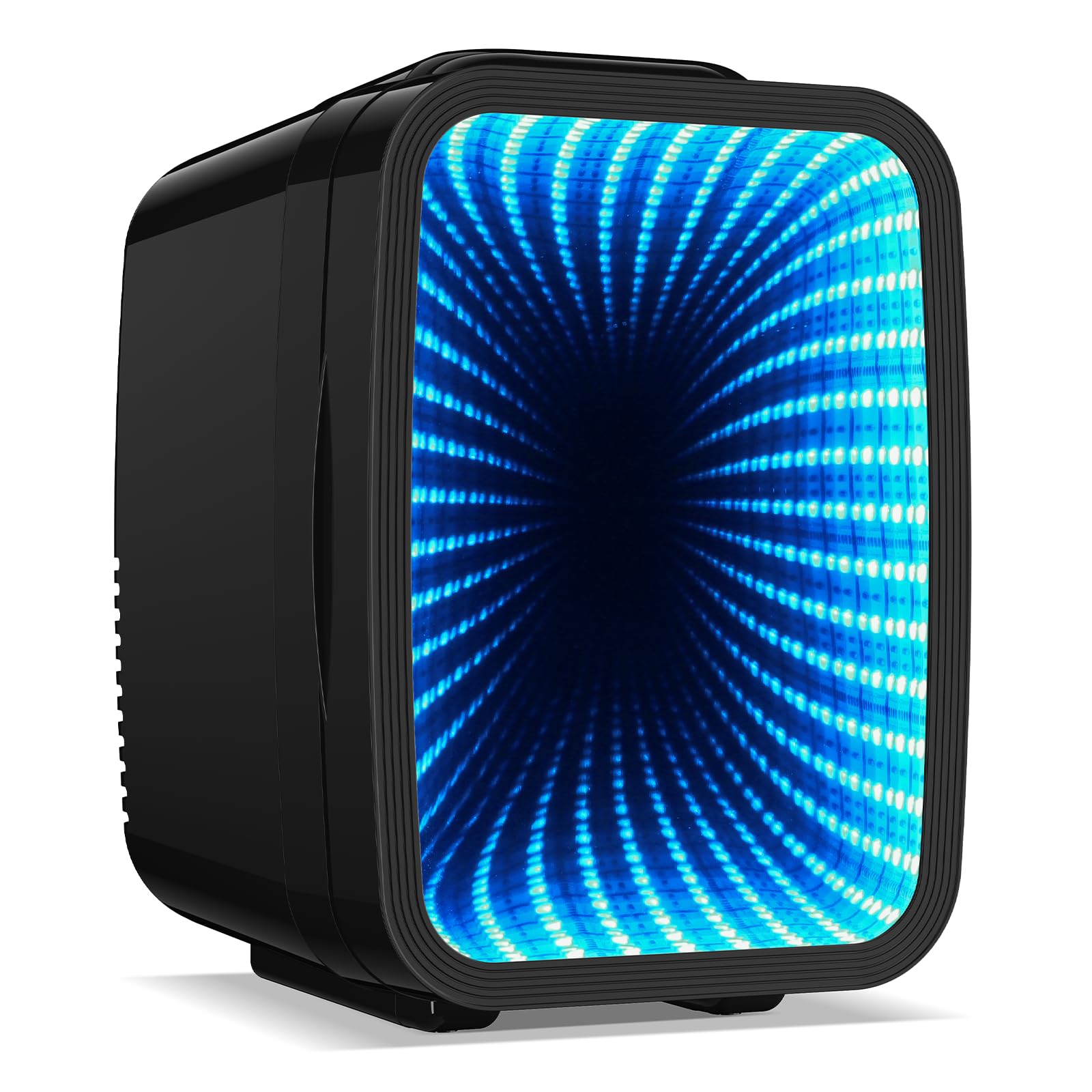 BEICHEN Mini Nevera, 4 L/6 latas, Silenciosa, 7 Modos de Luz RGB, 2 en 1 de Refrigeración y Conservación de Calor para Bebidas y Cuidado de La Piel, Mini Nevera para Gaming, Oficina, Coche (Negro)