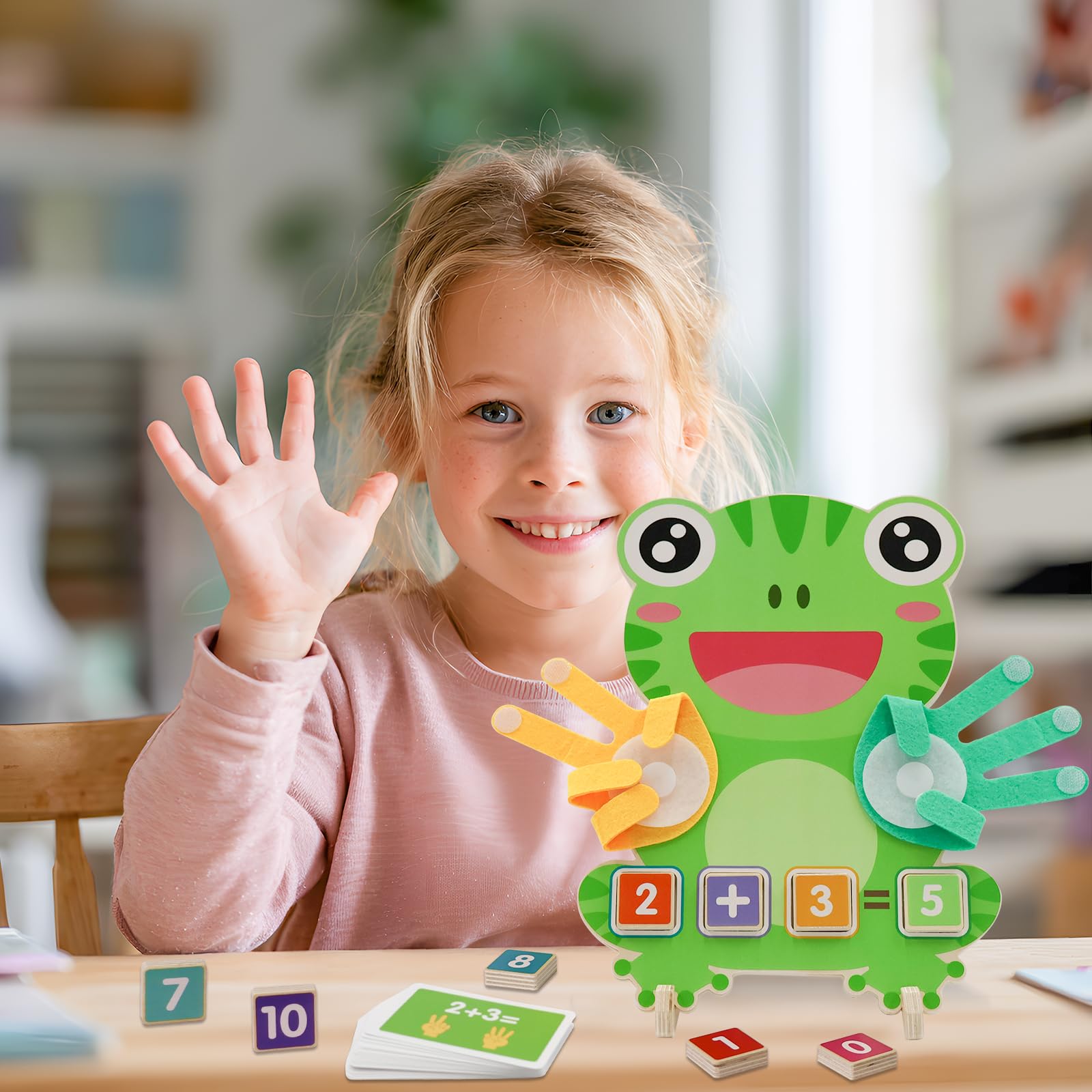 Juguetes de aprendizaje preescolar para niños pequeños de 3, 4, 5 años, bloques de números para contar los dedos para niños, juguetes educativos de manipulación matemática, juguete educativo 2