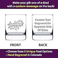 Vista 2 de Custom Keep Growing - Personalized Whiskey Rocks Glass - Gardening Themed Gifts and Decor for Gardeners - 10.25 Oz Glass