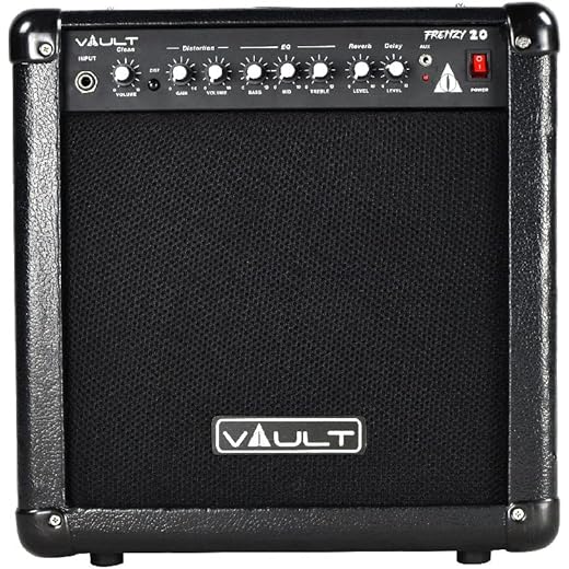 Vault Frenzy 20 Watt Guitar Combo Amplifier with Analog Distortion, Reverb & Delay All Playable Together