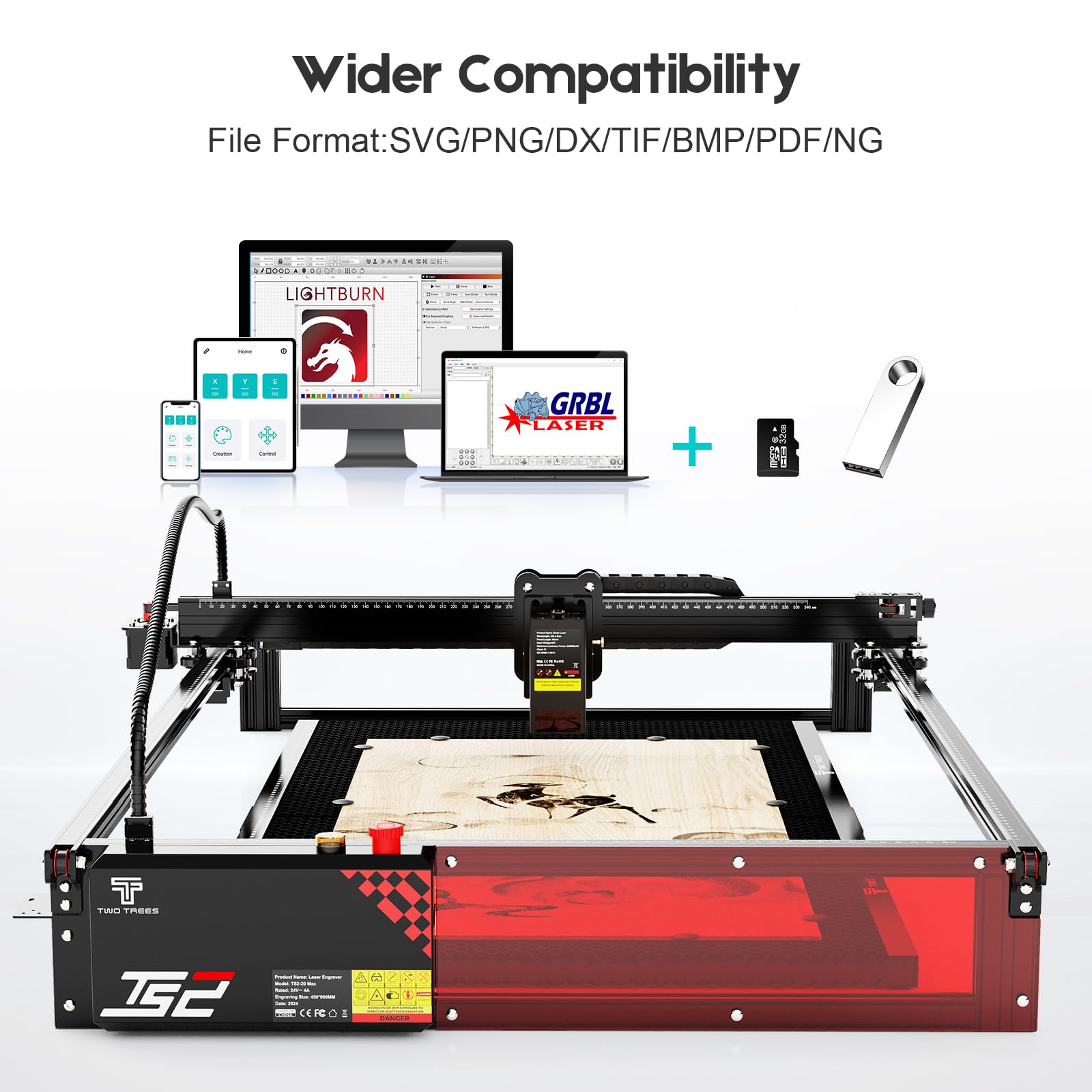 Amazon.com: TS2-20Max 20000mW Laser Engraver & Cutter, 450x900mm