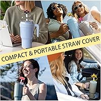 Vista 20 de Straw Cover Cap for Stanley Cup,Straw Topper Compatible for 30&40 Oz Tumbler with Handle,10mm 0.4in Dust-Proof Reusable Straw Tips Lids,Straw Tip