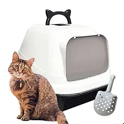 Banheiro Fechado Caixa de Areia para Gato Prático Higienico MecPet (Preto)