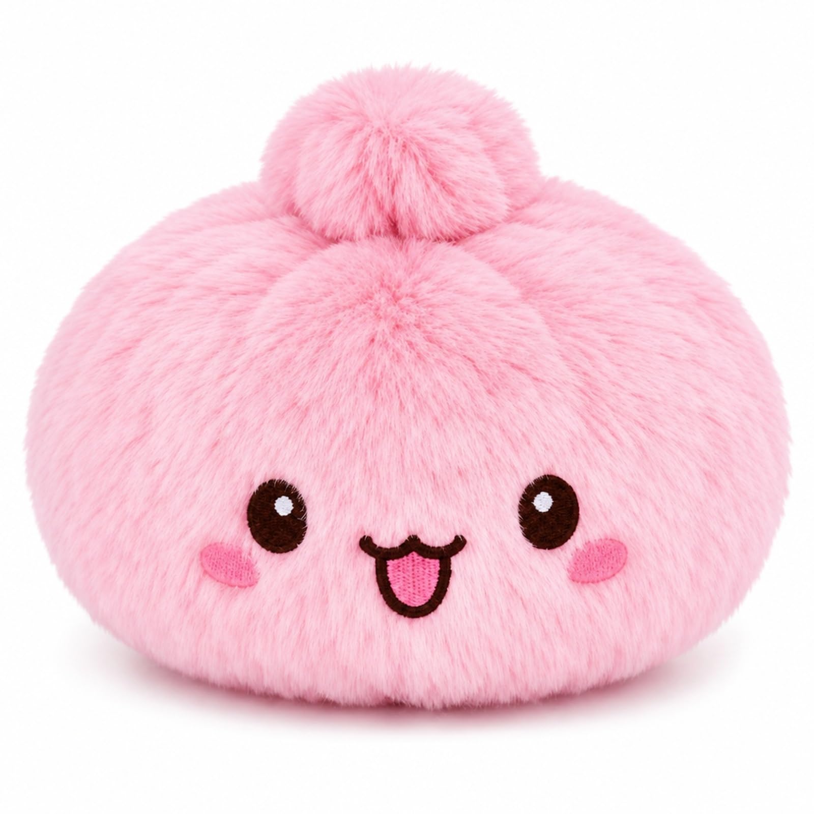 PDMYUG Plush Dumpling, 20 Cm Bun with Embroidered Face, Soft Shelf Decor