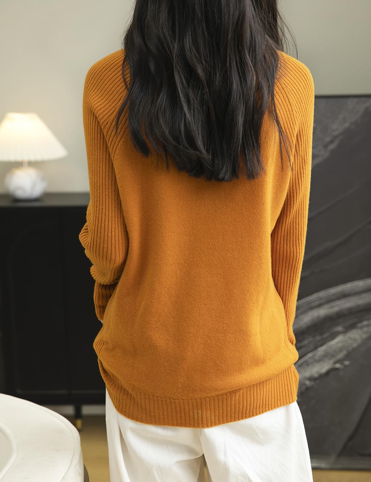 Chanyarn Damen 100% Merinowolle Rollkragenpullover 2024 Herbst Winter Warmer Weicher Langarm Elegant Strickpullover