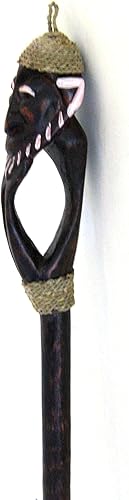 Miniatura 3 de Oma Bastón de madera tallada a mano Tiki God African Tribal Walking Stick Arte africano - Marca OMA Federal (TM)