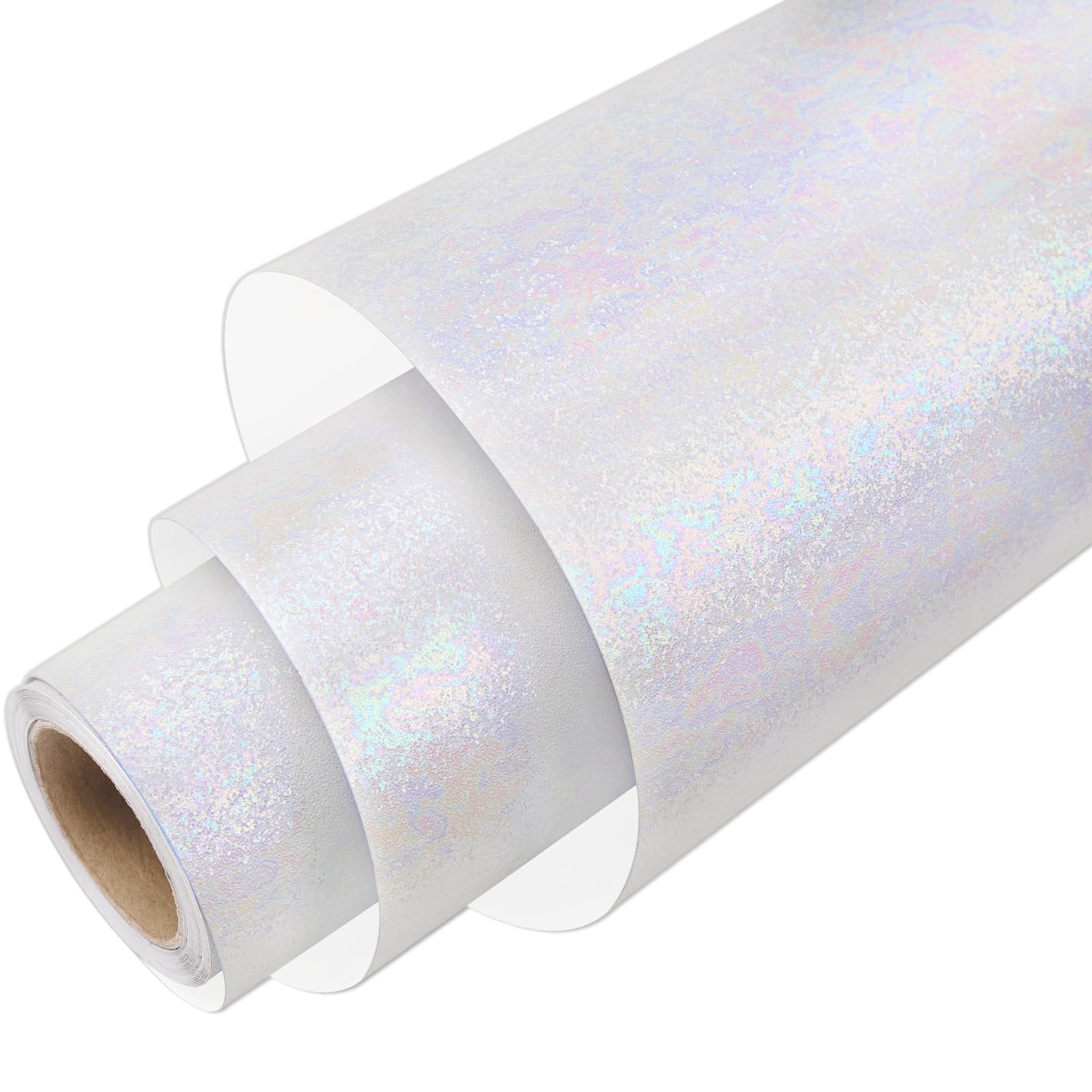 WRAPXPERT Glitter Permanent Vinyl for Cricut - 12" x5ft Colorful Pearl White Adhesive Roll for Craft Cutter, DIY Home Decor, Car Decal and Tumbler