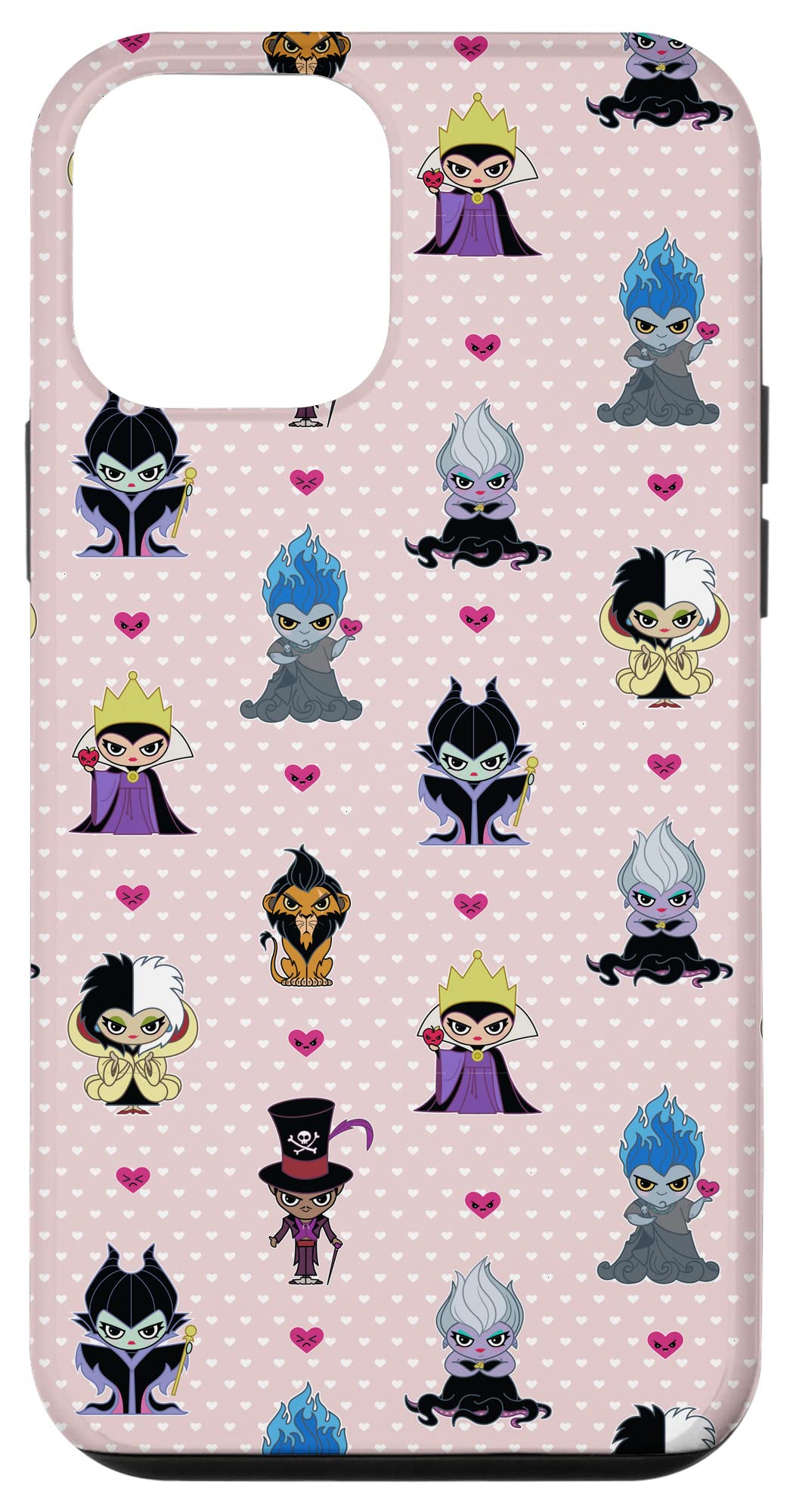 Coque iPhone 12 mini Disney Villains Kawaii rose motif Chibi