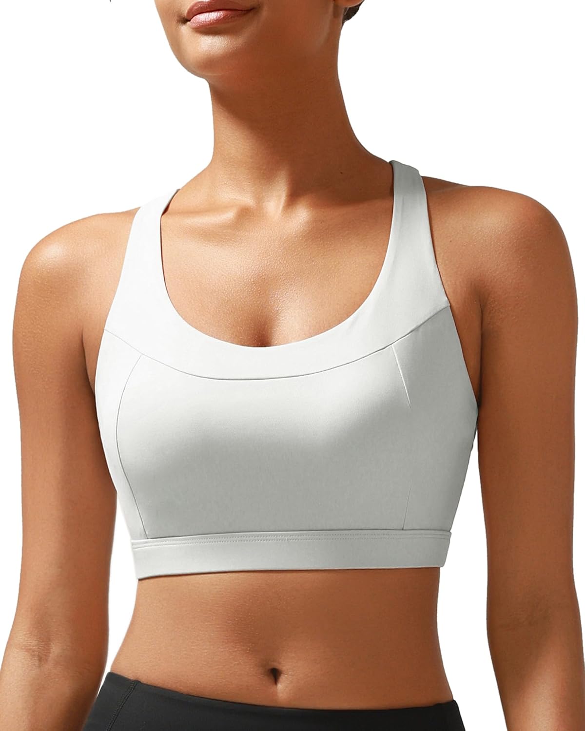 RUNNING GIRL Sports Bras for Women High Support,Racerback Molded Cup Sports Bra with Sewn in Pads