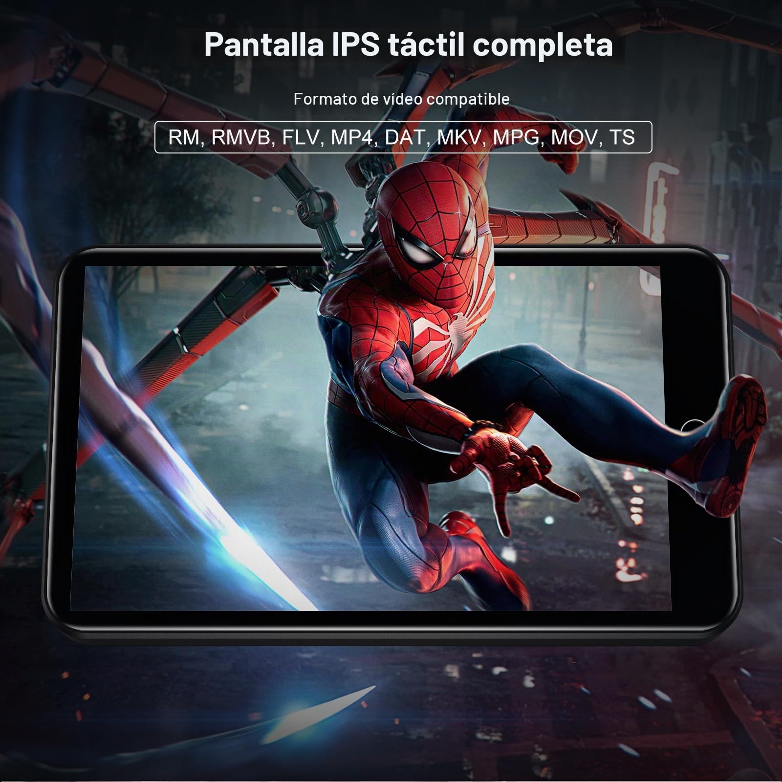 Reproductor MP3 de 80GB Bluetooth y WiFi, Reproductor MP3 de 4 Pulgadas con Pantalla táctil HD, Spotify con Altavoz, Reproductor de música Diofox Android MP3 MP4 para niños, Audible, Amazon Music