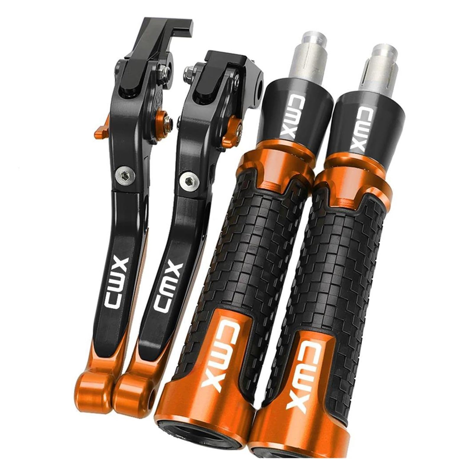 Poignées de guidon moto en alu CNC et leviers haut de gamme orange CMX