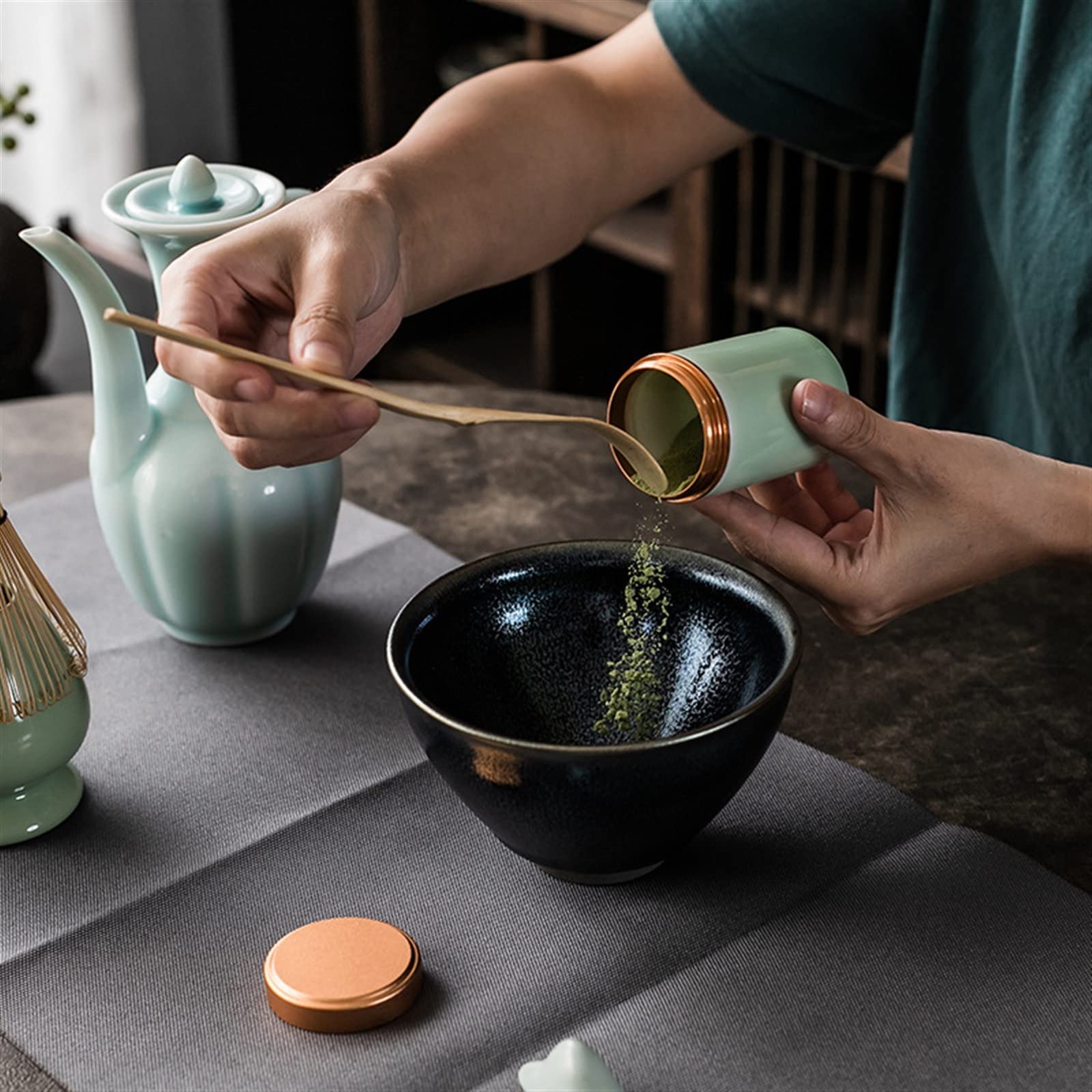 8 Szt Zestaw Do Herbaty Matcha Matcha Miska, Uchwyt Do Trzepaczki, łyżka, Sitko Do Herbaty, Spotkanie Przy Herbacie, Bambusowa Trzepaczka, Język Japoński Matcha Zestaw (Material : E-model)