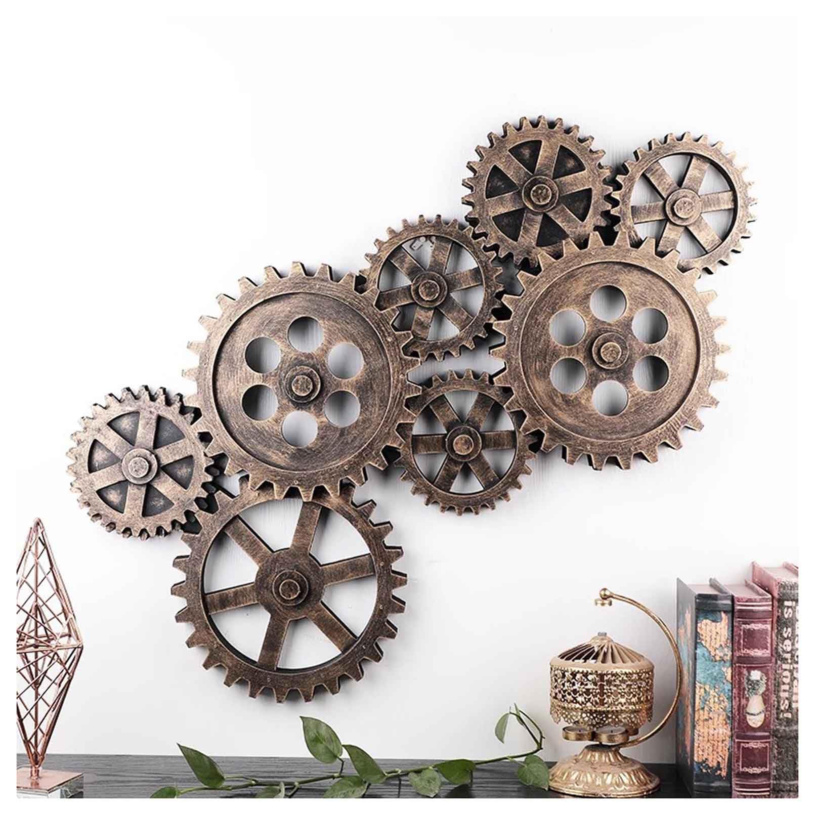 ヴィンテージの魅力と機械芸術性を組み合わせた歯車とスチームパンク風