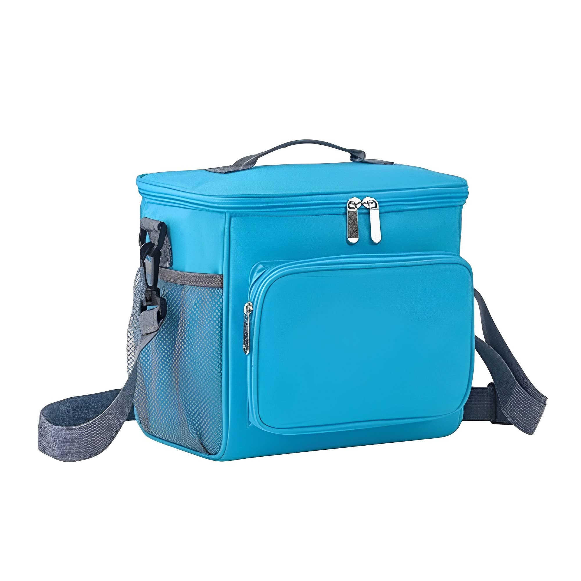 Morbuy Foldable Cool Bag Reusable Cooler Bag Outdoor Picnic Bag Insulated Cold Hot, Cooler Lunch Bag 10L, Cool Bags for Lunch, Picnic,Work, School (One size,Sky Blue)